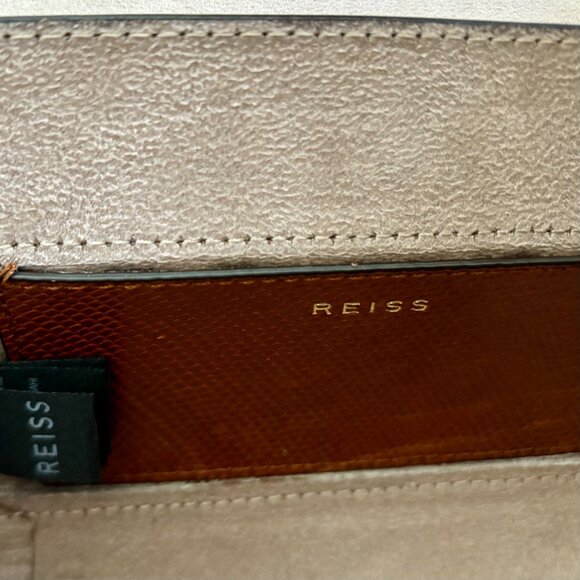 REISS Mini Aubrey Embossed Leather Crossbody Bag Gold Chain & Leather Strap NWOT - Picture 11 of 15
